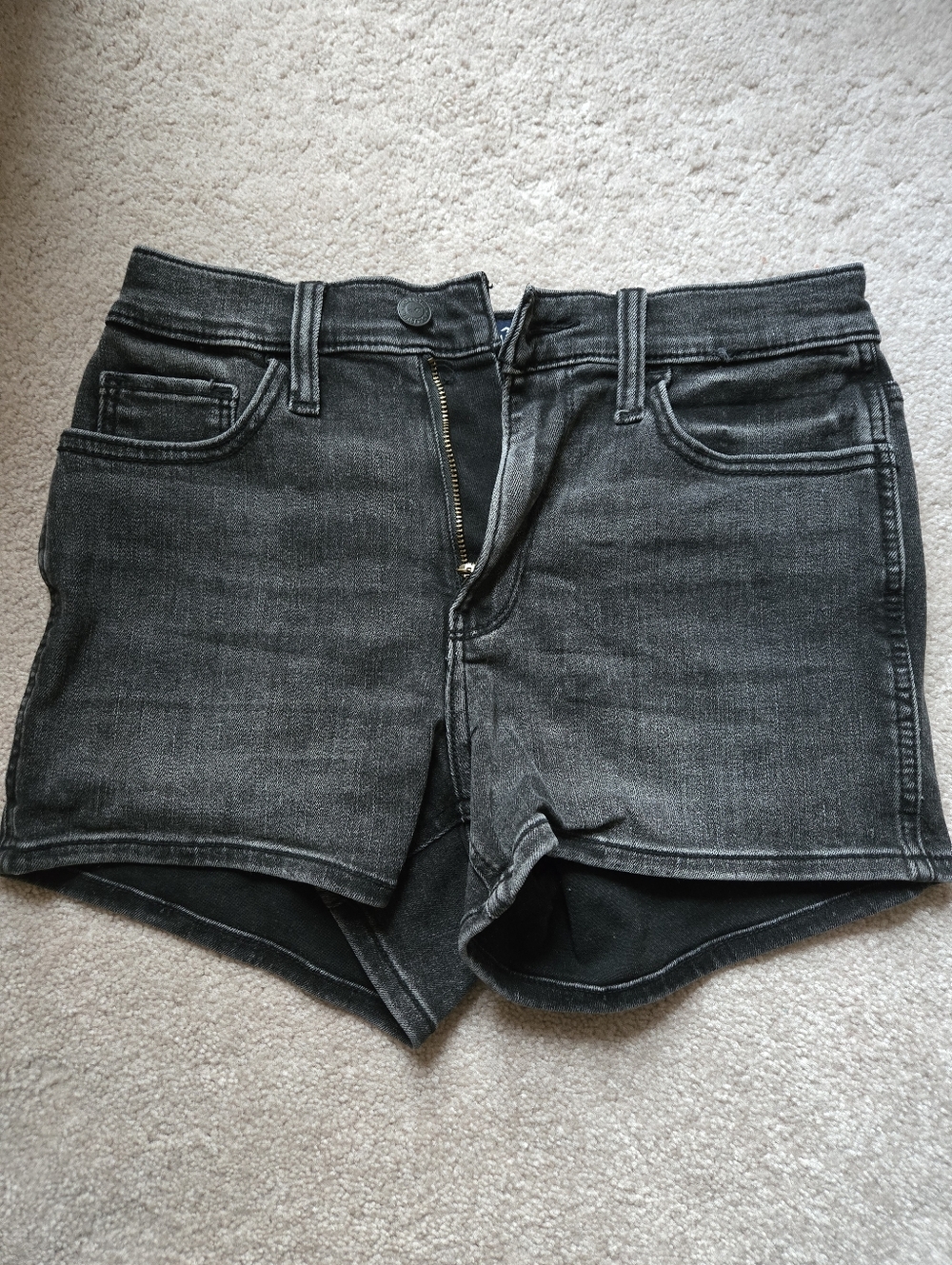High Rise Hollister Black Jean Shorts 3" Size 3 Soft Stretch Denim